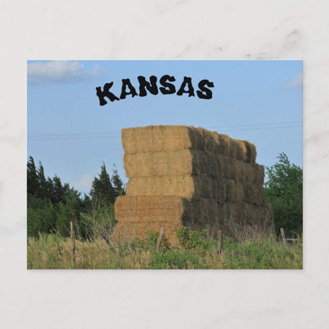 Tarjeta postal Hay Bales de Kansas Square (Anverso)
