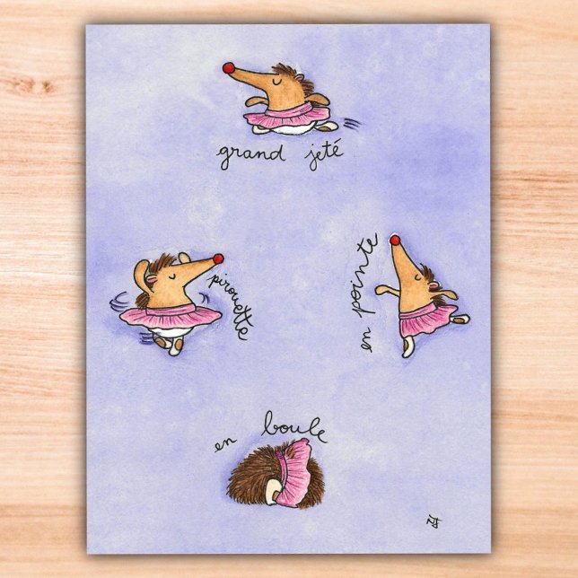 tarjeta postal HEDGEHOG BALLET de Nicole Janes (Subido por el creador)
