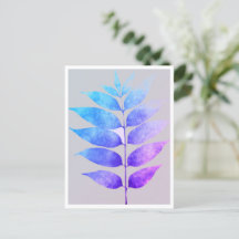 Tarjeta postal - Helecho azul/púrpura/rosa