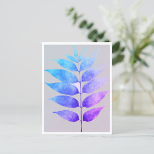 Tarjeta postal - Helecho azul/púrpura/rosa