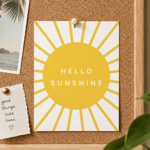 Tarjeta Postal Hello Sunshine   Nota Positiva Esta
