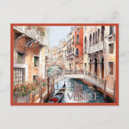 TARJETA POSTAL Hermosa acuarela de Venecia Viajes