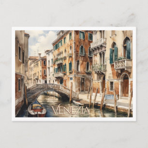 TARJETA POSTAL Hermosa acuarela de Venecia Viajes