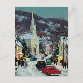 *TARJETA POSTAL Hermoso Navidad Nostálgico Pintado