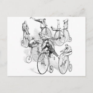 Tarjeta postal High Wheels Bicycle Dare Devils