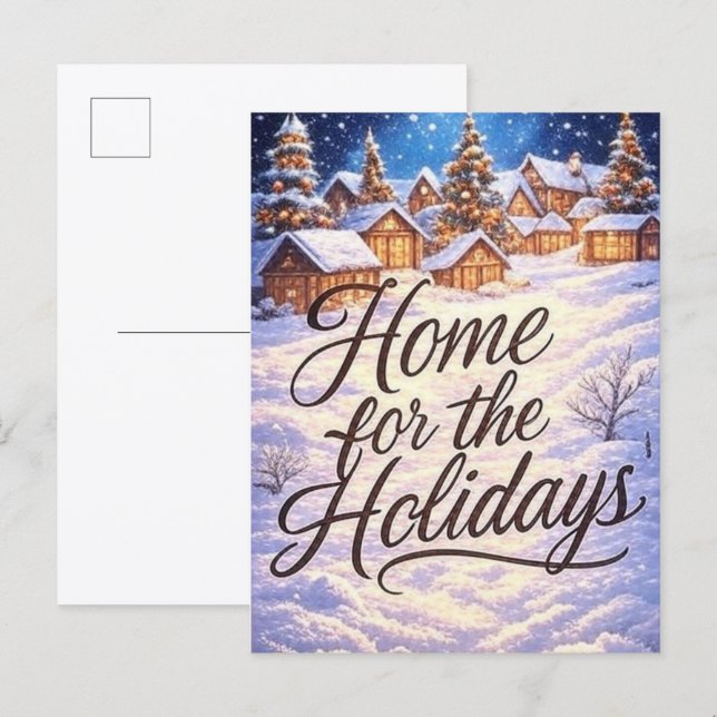 Tarjeta postal 'Hogar para las fiestas' (Anverso / Reverso)