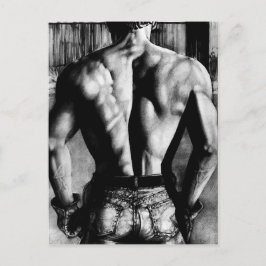Tarjeta postal Hombre musculoso con vaqueros ajust
