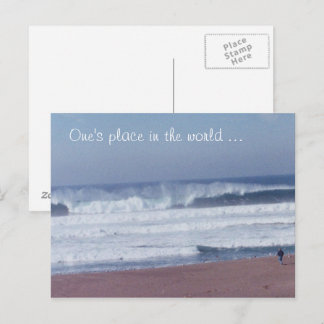 Tarjeta postal - Hombre y olas