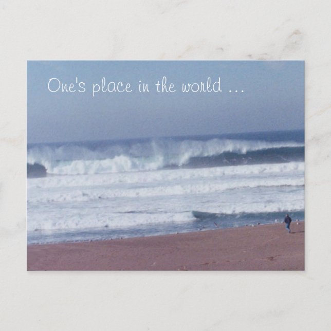 Tarjeta postal - Hombre y olas (Anverso)