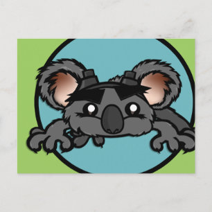 TARJETA POSTAL HORIZONTAL DE OSO DE KOALA CUTE
