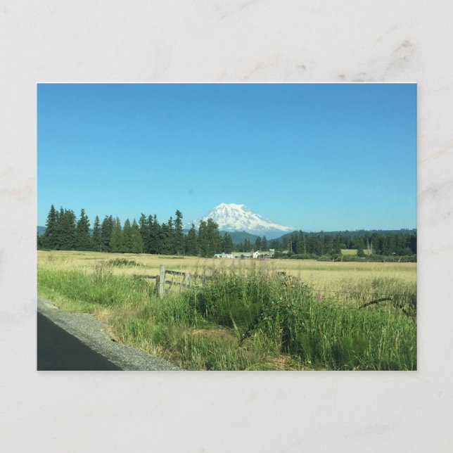Tarjeta postal horizontal Mount Rainier (Anverso)