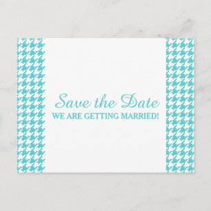 Tarjeta postal Houndstooth para guardar la fecha, 