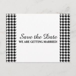 Tarjeta postal Houndstooth para guardar la fecha,