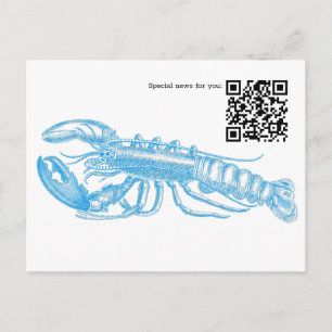 Tarjeta postal Hummer con código QR