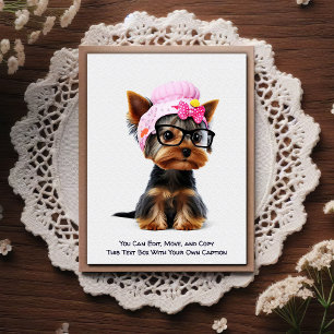 Tarjeta postal humorística personalizable para cua