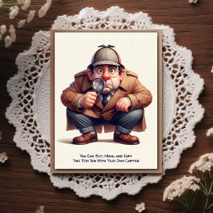 Tarjeta postal humorística personalizable para cua