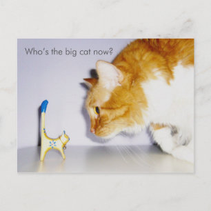 Tarjeta postal humorística "¿Quién es el gato gran