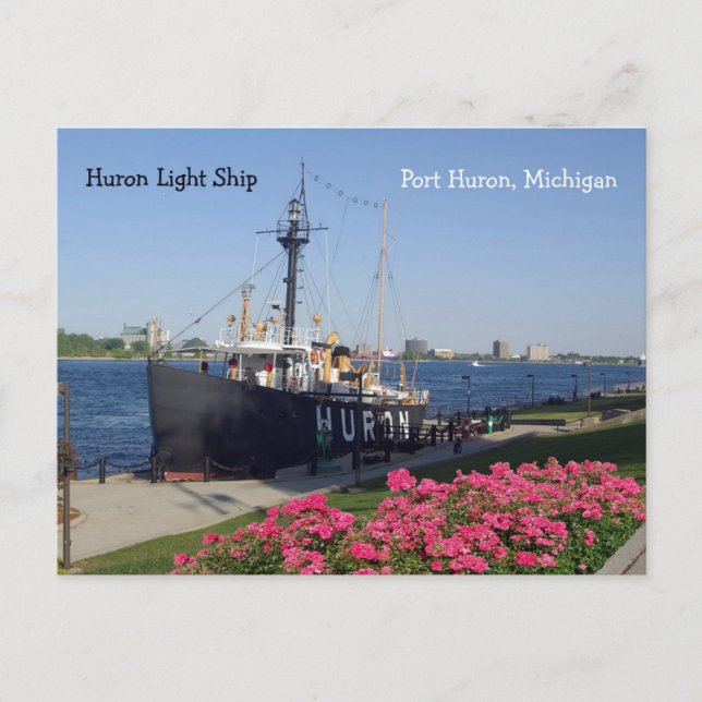 Tarjeta postal Huron Lightship (Anverso)