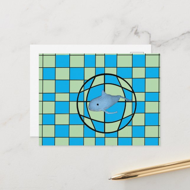 Tarjeta postal - Ilusión óptica y ballena (Anverso/Reverso In Situ)