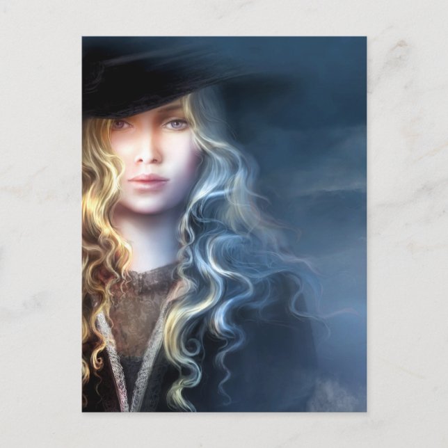 Tarjeta postal ilustración "Fugitiva" Sonia Verdú (Anverso)