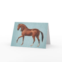 Tarjeta postal ilustrada vintage de caballo bayo