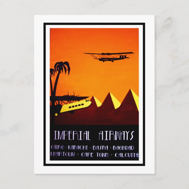 Tarjeta postal - Imperial Airways Art Déco (Anverso)