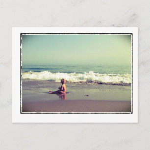 Tarjeta postal infantil en la playa