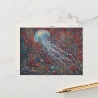 Tarjeta postal inspirada en acuarela de agua de oc