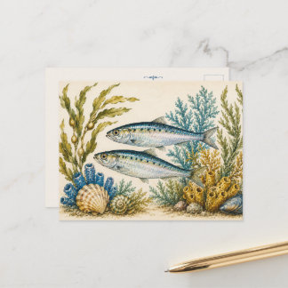 Tarjeta postal inspirada en acuarela de agua de sa