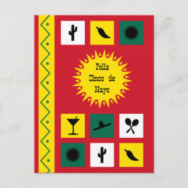 Tarjeta postal inspirada en el Cinco de Mayo mexic