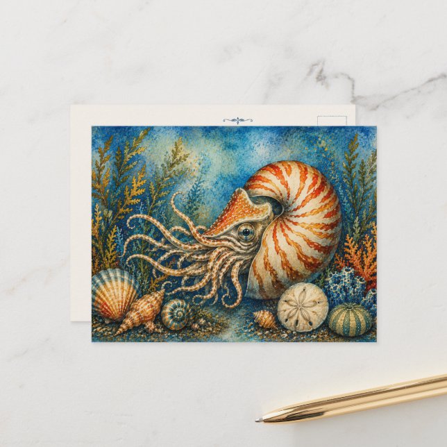 Tarjeta postal inspirada en Nautilus Ocean Waterco (Anverso/Reverso In Situ)