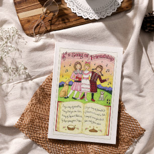 Tarjeta postal inspiradora de canción de amistad