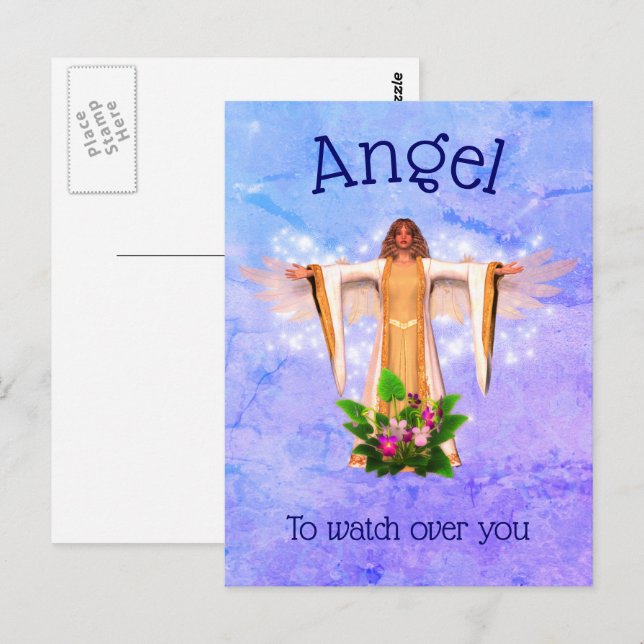 Tarjeta postal Inspiradora del Ángel de la Guardia (Anverso / Reverso)