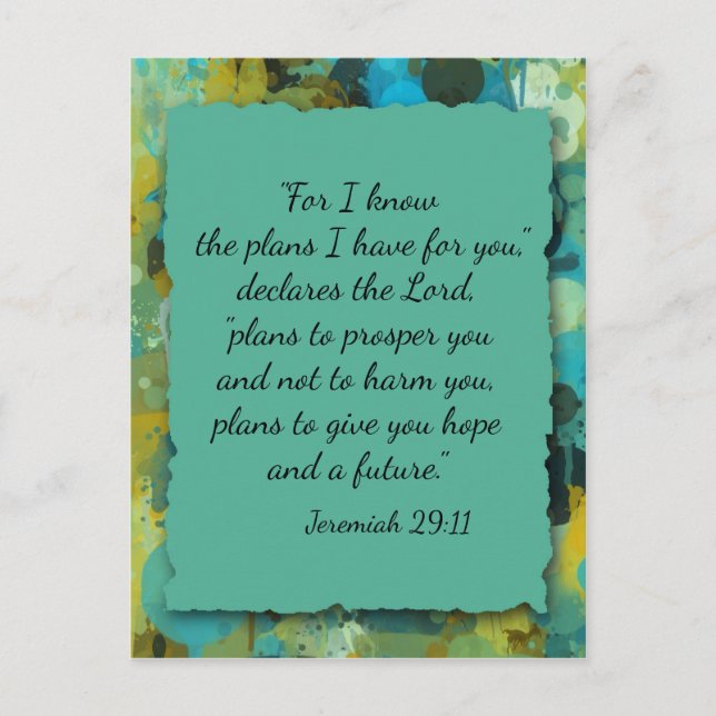 Tarjeta postal inspiradora del plan de Dios de la  (Anverso)