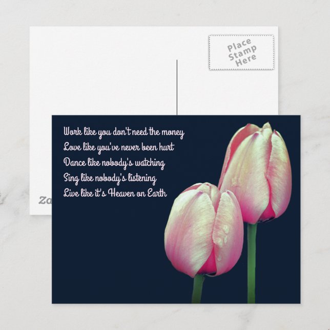 Tarjeta postal Inspiradora en vivo de danza del am (Anverso / Reverso)