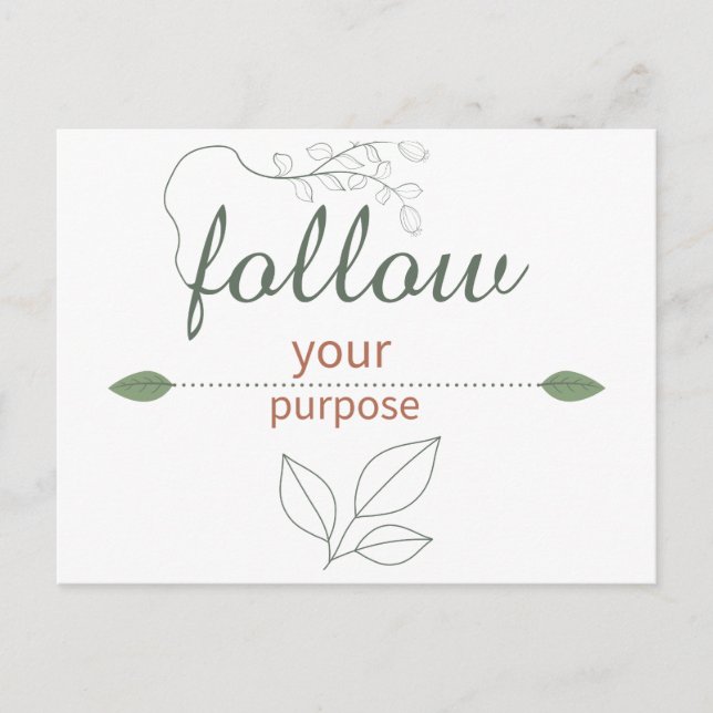 Tarjeta Postal Inspiradora Sigue Tu Propósito (Anverso)