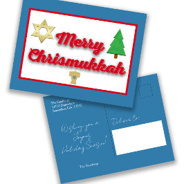 Tarjeta postal interfaith Merry Chrismukkah