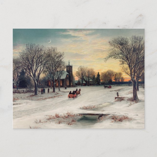 Tarjeta postal invernal antigua (Anverso)