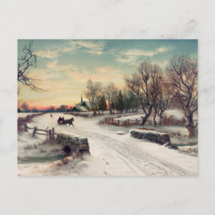 Tarjeta postal invernal antigua