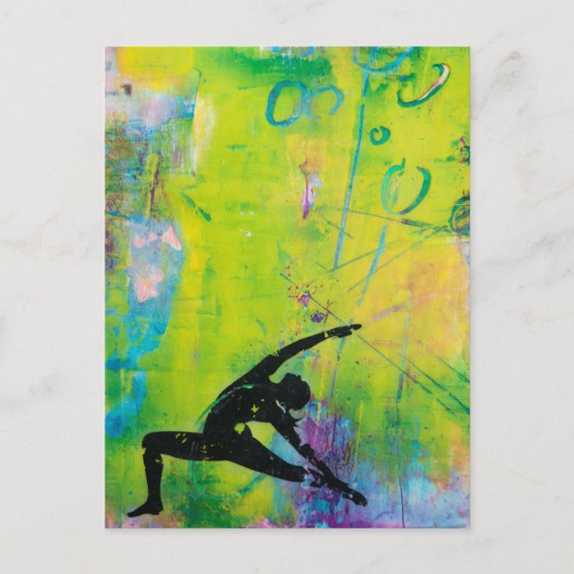 Tarjeta postal inversa de Chica de yoga guerrero (Anverso)