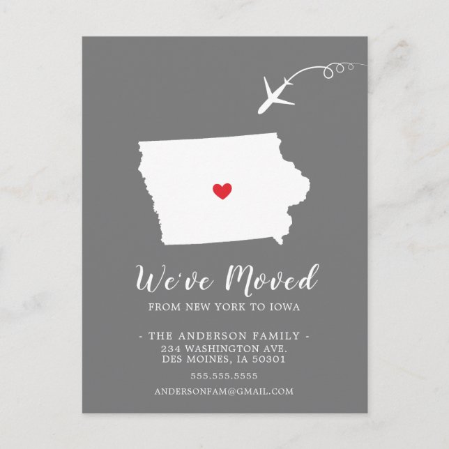 Tarjeta postal IOWA del estado de Invitación móvil (Anverso)