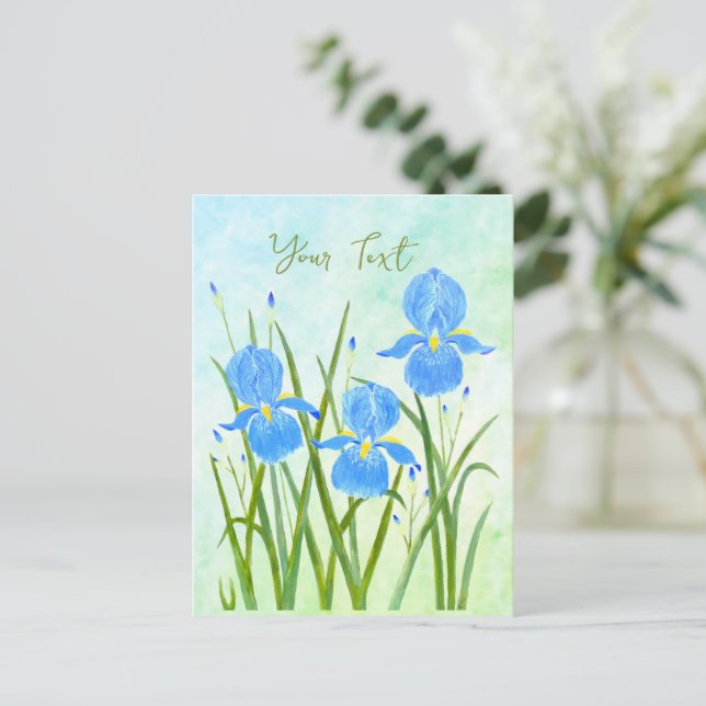 Tarjeta postal Iris Flowers (Anverso de pie)