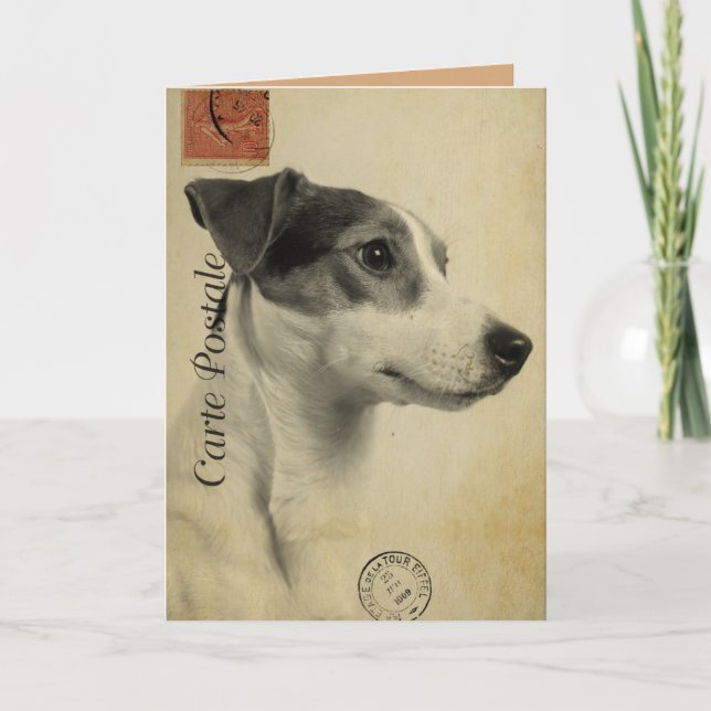 Tarjeta postal Jack Russell Vintage (Anverso)