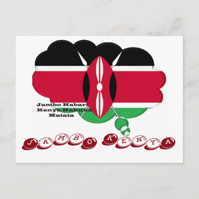 Tarjeta postal Jambo Kenya Hakuna Matata (Anverso)
