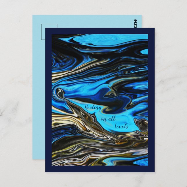 Tarjeta postal jaspeada de sanación en todos los n (Anverso / Reverso)