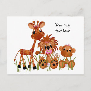 Tarjeta Postal Jungle Babies para Todas las Ocasio