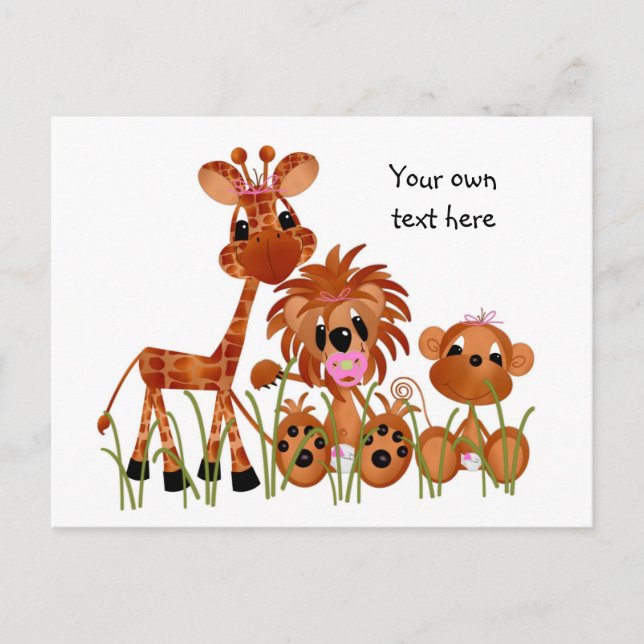 Tarjeta Postal Jungle Babies para Todas las Ocasio (Anverso)