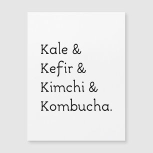 Tarjeta postal Kale Kefir Kimchi Kombucha