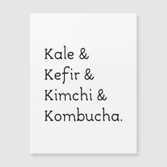 Tarjeta postal Kale Kefir Kimchi Kombucha (Anverso)