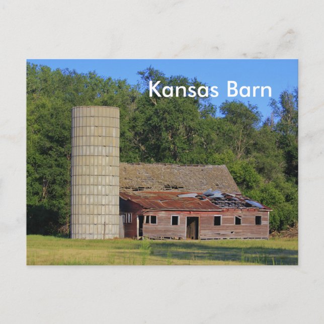 Tarjeta postal Kansas Barn (Anverso)
